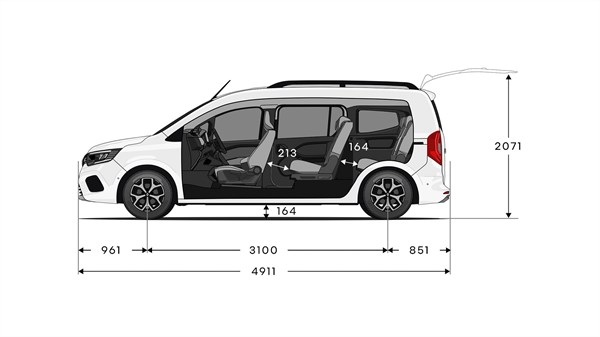 dimensions véhicules - modularité - Renault Grand Kangoo
