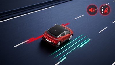 Renault Megane E-Tech électrique - alerte franchissement de ligne