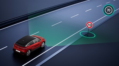 Renault Megane E-Tech électrique - reconnaissance des panneaux de signalisation