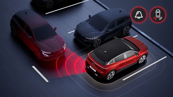 avertisseur de sortie de stationnement en marche arrière - Renault Megane E-Tech électrique