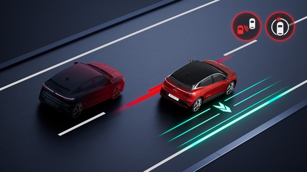 avertisseur d’angle mort et prévention sortie de voie en cas de dépassement - Renault Megane E-Tech électrique