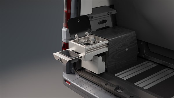 évier escamotable avec douchette