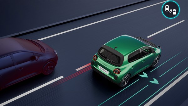 détection arrière avec correction de trajectoire d'urgence - Renault Twingo E-Tech électrique