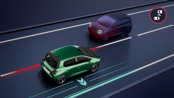 détection avant avec correction de trajectoire d’urgence - Renault Twingo E-Tech électrique